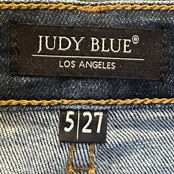 Judy Blue High-Rise Bleach Splash Boyfriend Jean Size 27 - Picture 7 of 8